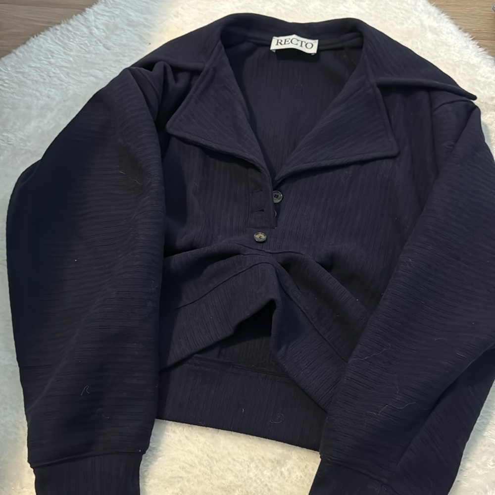 RECTO DOUBLE KNIT JERSEY-BLEND POLO SWEATSHIRTS
